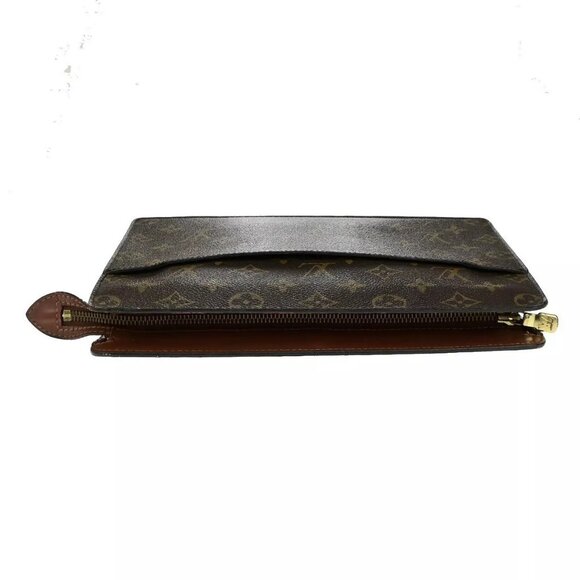 LOUIS VUITTON LV Pochette Homme Clutch Bag Monogram Leather Brown M51795 60ED261 - Picture 6 of 16